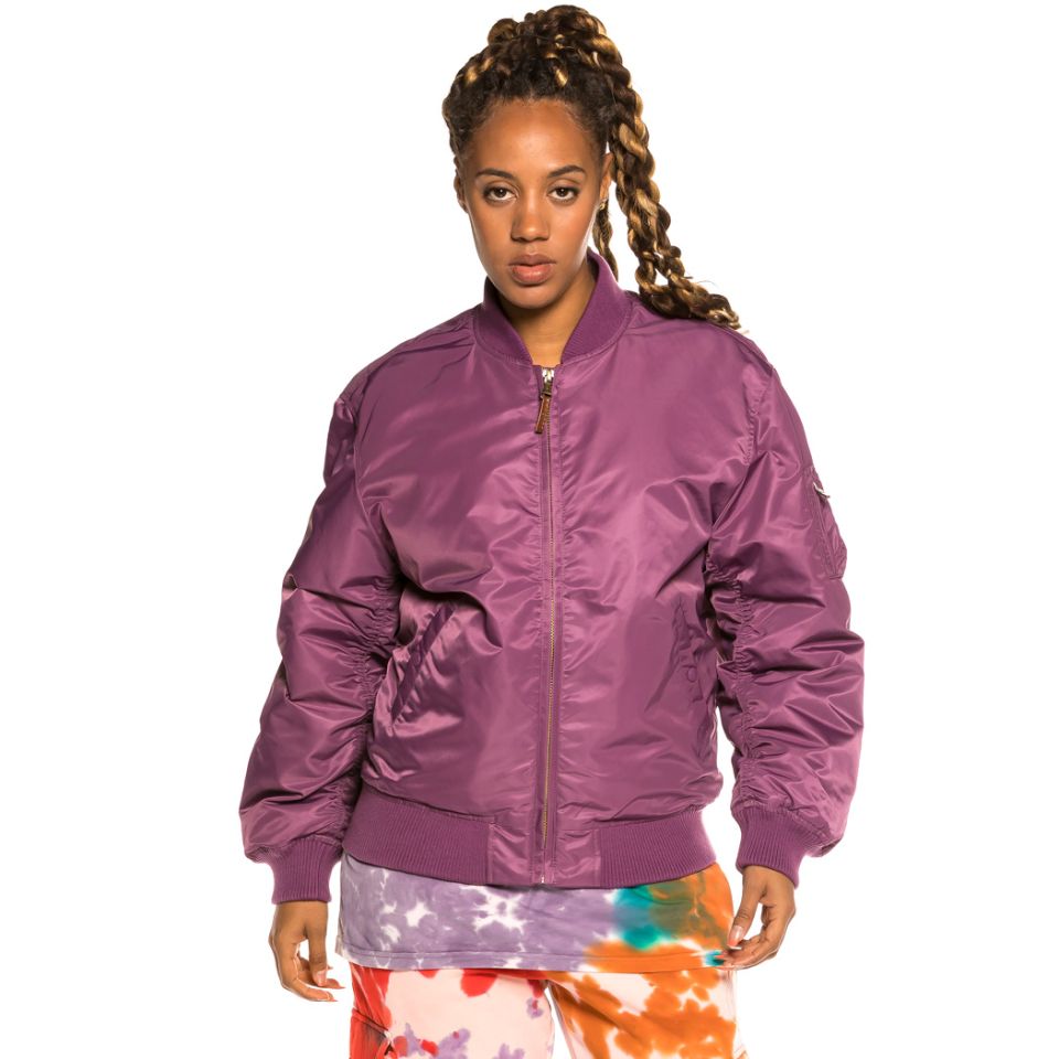 Chaqueta Bomber Reversible Unisex Grimey "Liveution" - Purple | Spring 21