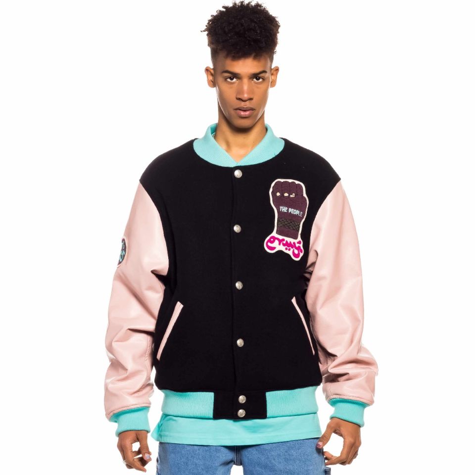 Grimey "Day Dreamer" Wool Baseball Jacket - Black | Spring 22