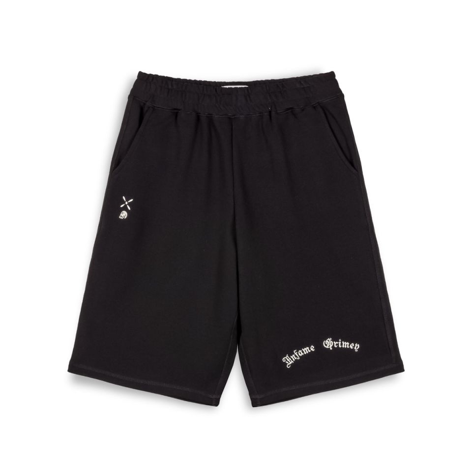 GRIMEY CAUSING PANIC BAGGY SWEATSHORTS - BLACK | SS24