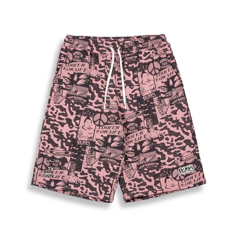 Pantalón corto Grimey Peace Within All Over Print Lilac