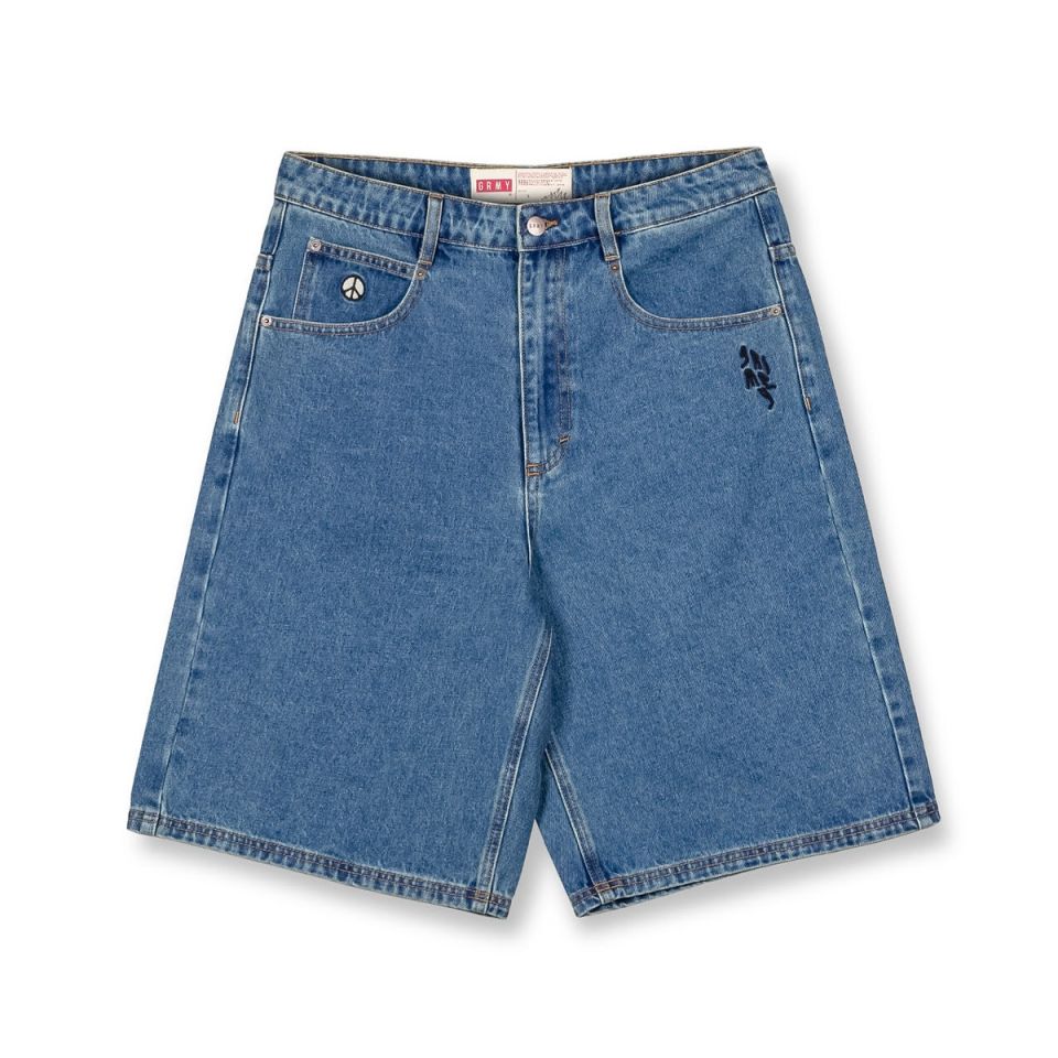Pantalón corto Grimey Peace Within Baggy Washed Dark Blue
