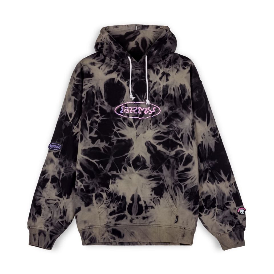 SUDADERA CAPUCHA GRIMEY UFOLLOW BLEACHED - BLACK | Spring 23