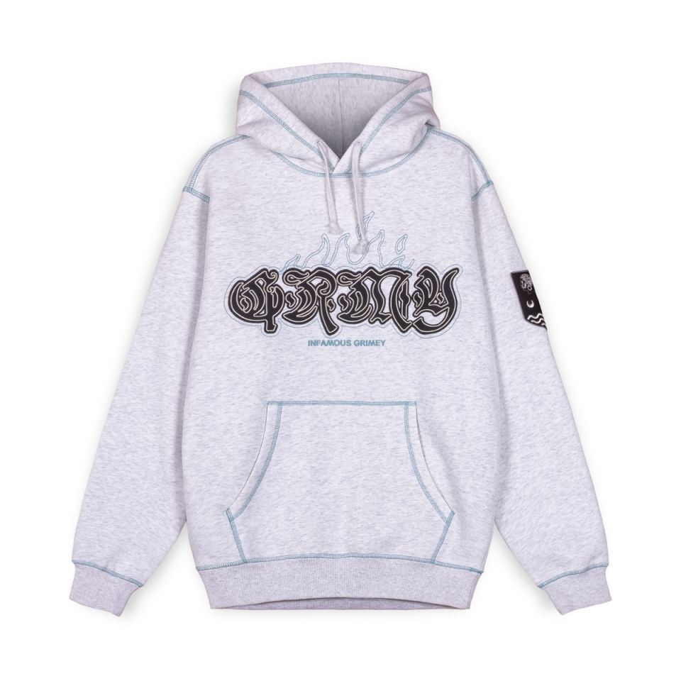 GRIMEY FIRE ROUTE UNISEX HOODIE - SPORT GREY | Spring 23