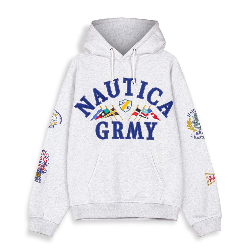 GRIMEY MIGHTY HARMONIST NAUTICA X GRMY VINTAGE HOODIE - SPORT GREY | SS24