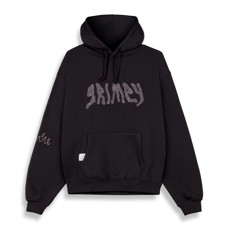 Sudadera Grimey Peace Within Rhinestuds Black
