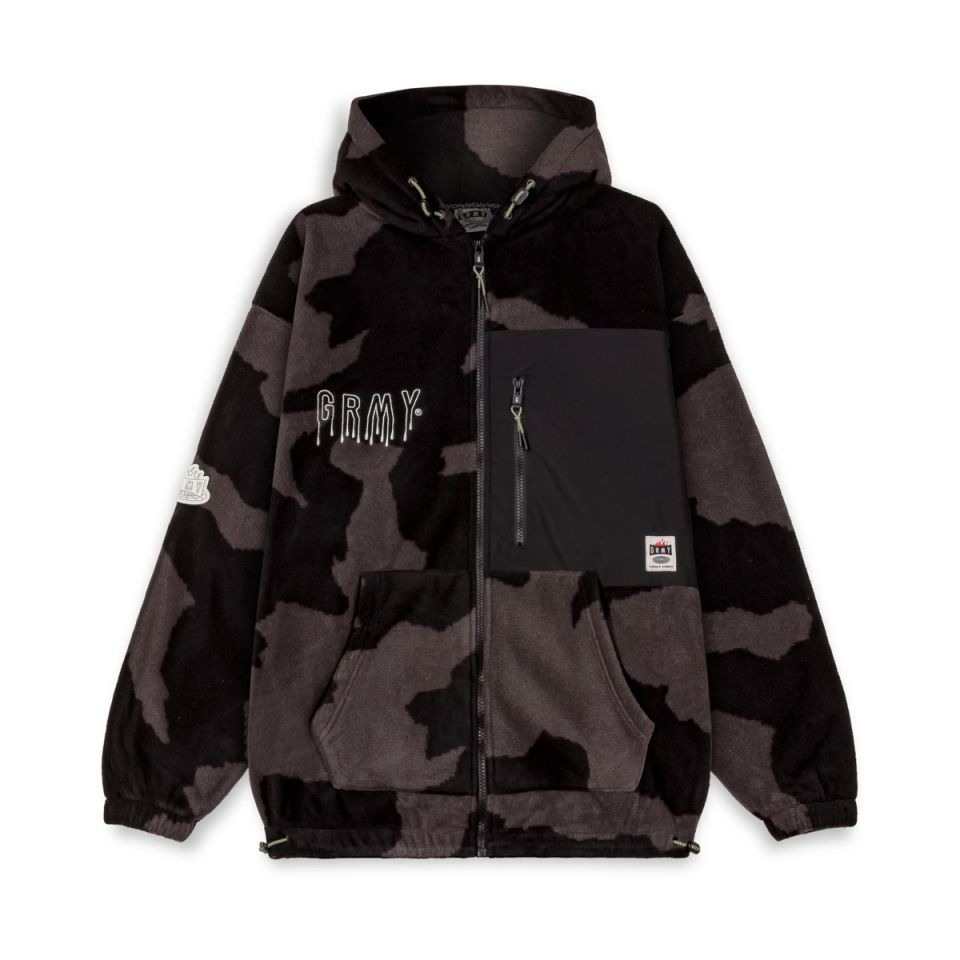 SUDADERA CAPUCHA GRIMEY BACK AT YOU ALL OVER PRINT POLAR - BLACK | FW23