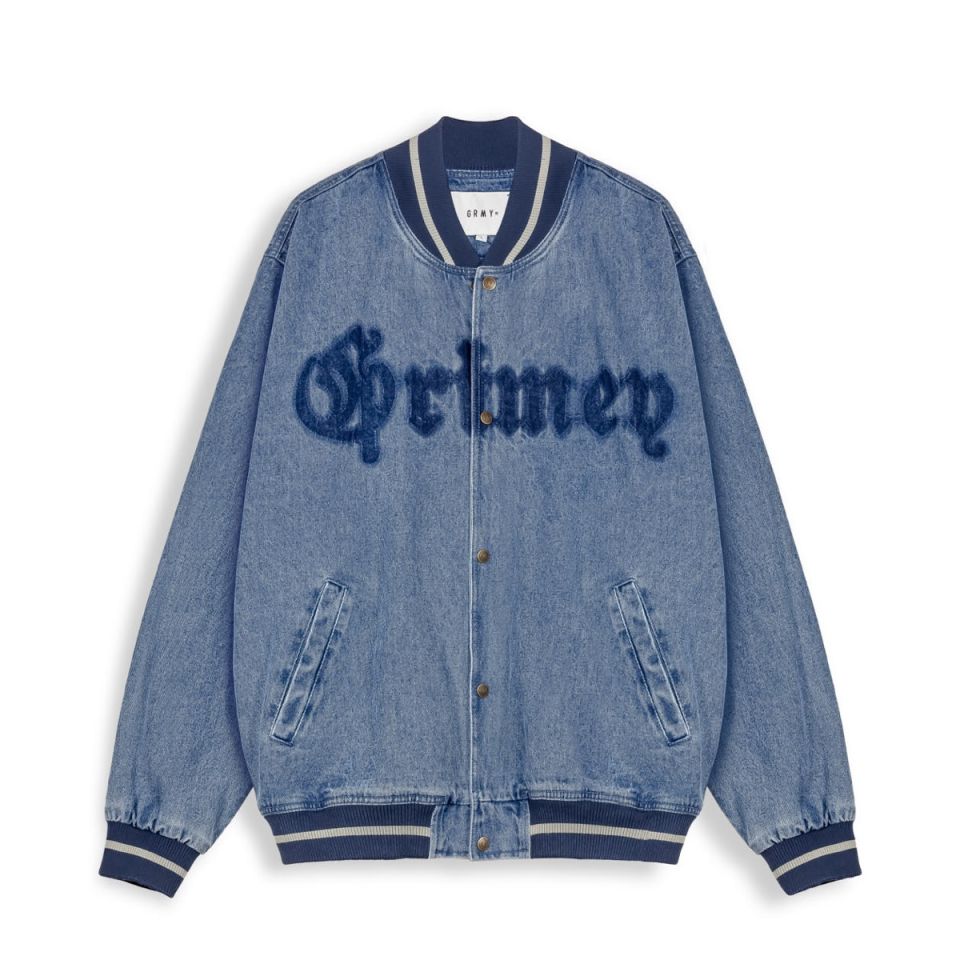 CHAQUETA BASEBALL GRIMEY CAUSING PANIC DENIM - BLUE | SS24