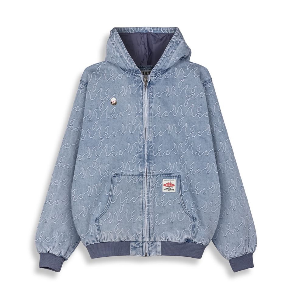 Chaqueta Grimey Sweet Science Denim Jacquard Washed Blue