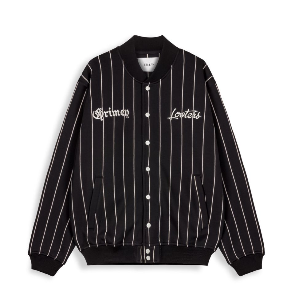 GRIMEY CAUSING PANIC FLEECE BUTTON SWEATSHIRT - BLACK | SS24