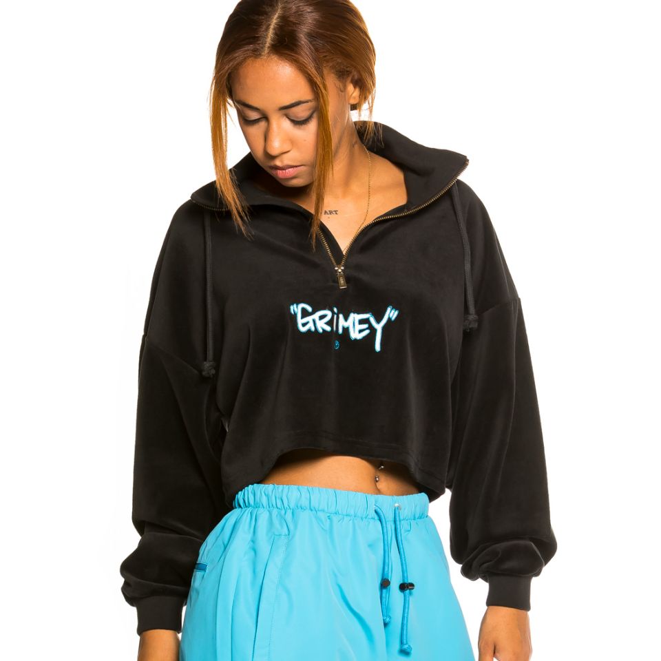 Sudadera de Chica Grimey "Gem Cutting" Velvet - Black | Fall 21