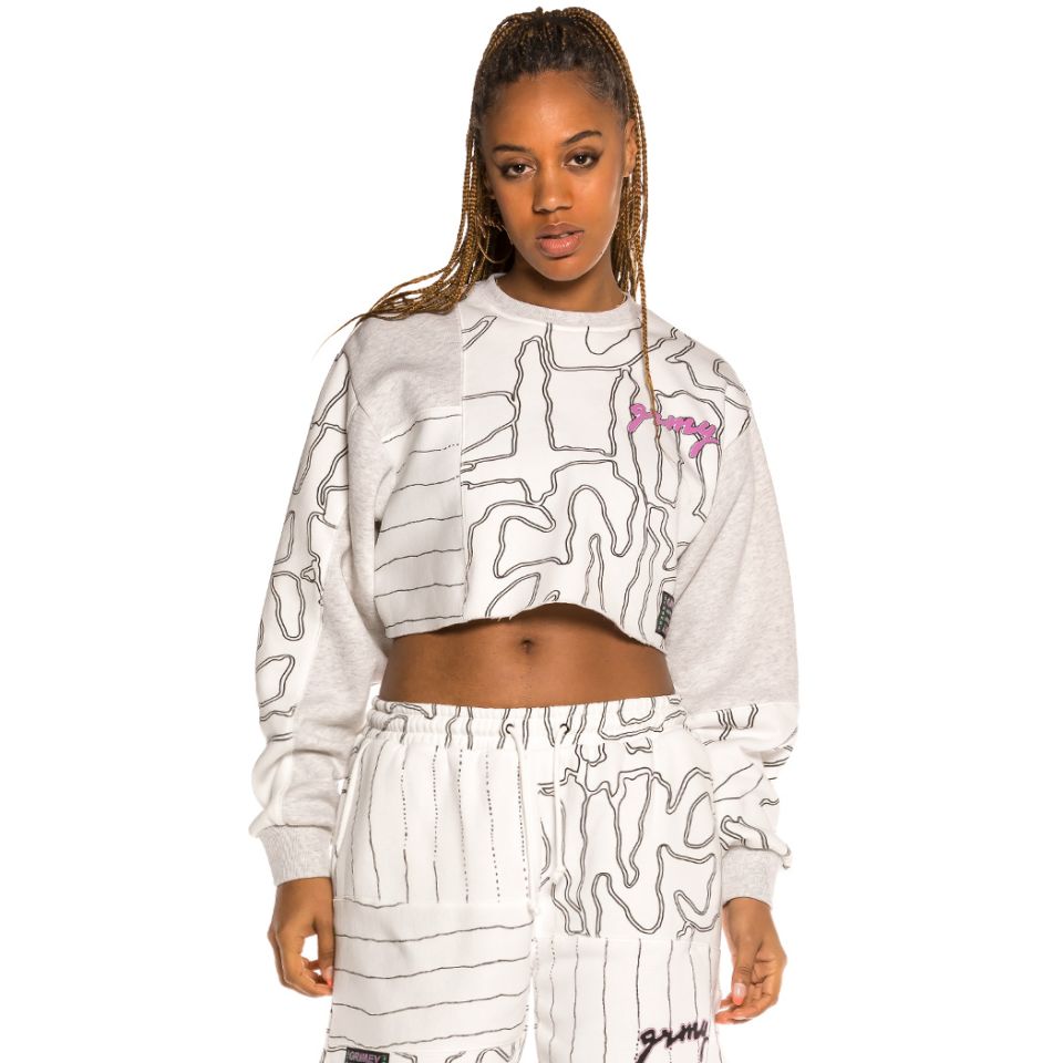 Sudadera Chica Grimey "Strange Fruit All over Print" - White | Spring 21