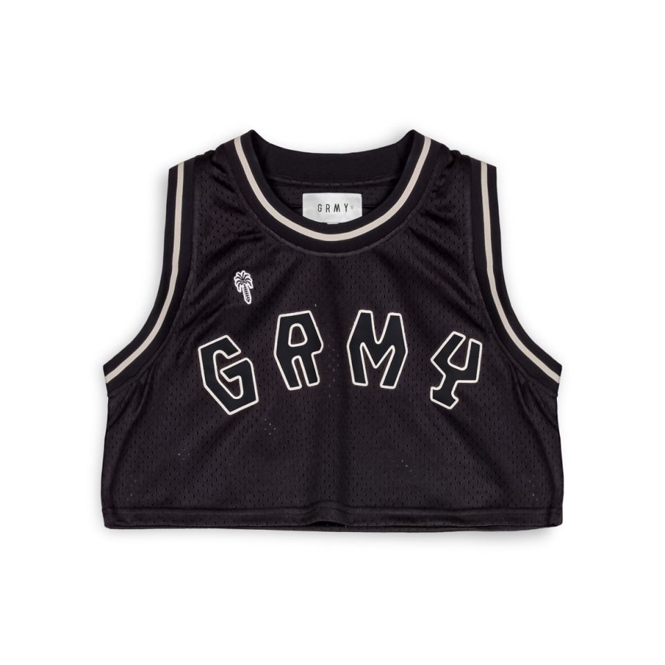 TOP GRIMEY THE CLOUT MESH CROP - BLACK | Spring 23