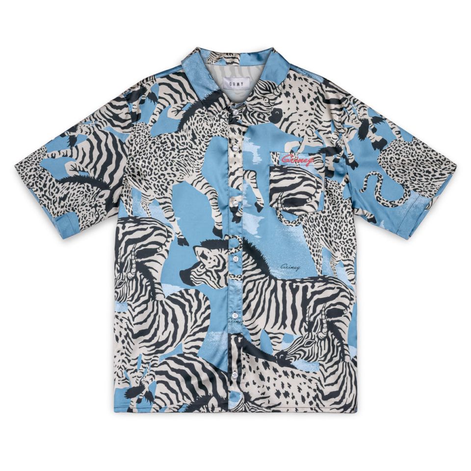 CAMISA GRIMEY ANIMAL SATIN - BLUE  | Summer 23