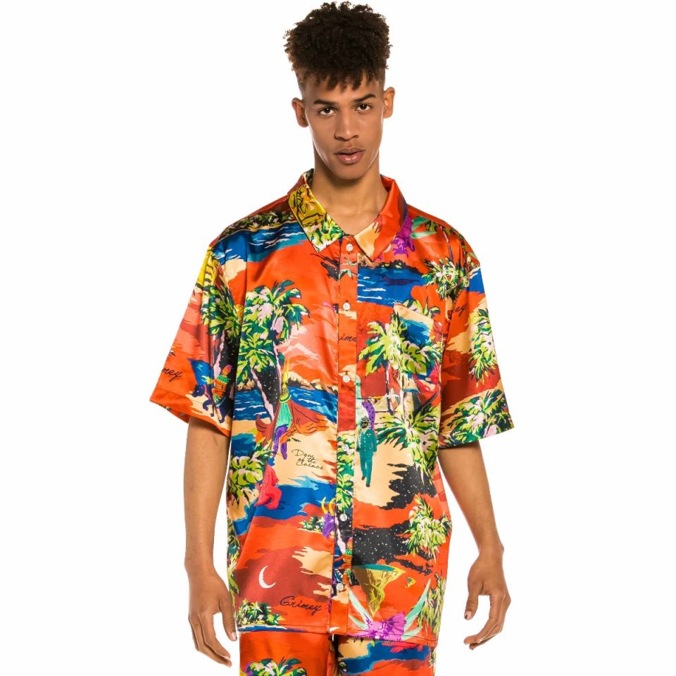Camisa Grimey "Ocean Gateways" Button Up - Red | Summer 22