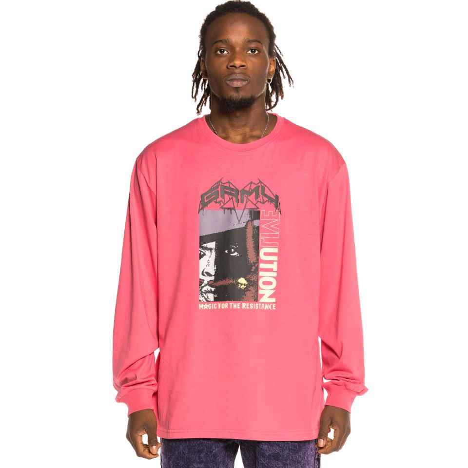 Camiseta manga larga Grimey "Liveution Magic 4 Resistance" LS - Pink | Spring 21