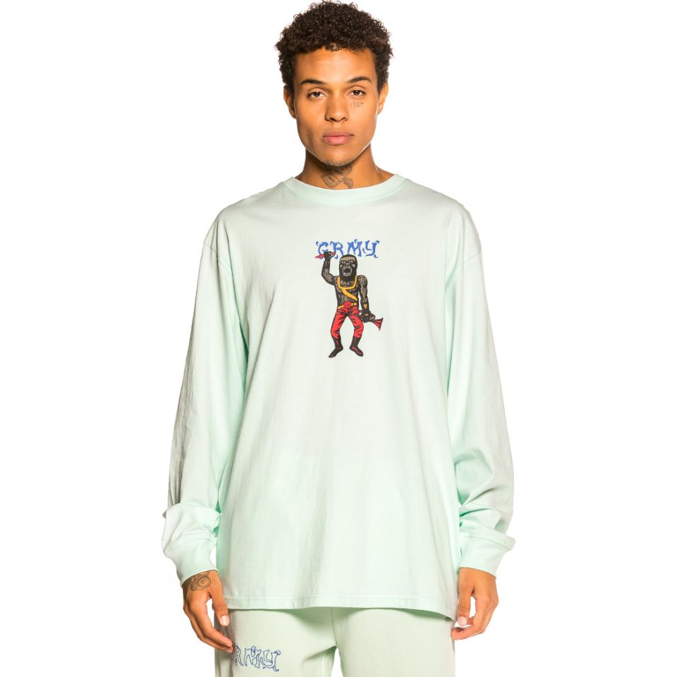 Grimey "Jazz Thing" Long Sleeve Tee - Light Blue | Fall 21