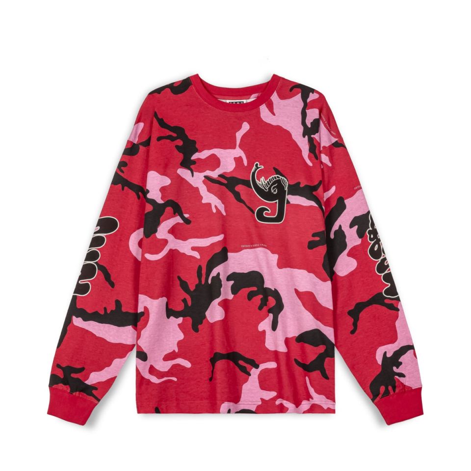 CAMISETA MANGA LARGA GRIMEY ALL OVER PRINT TUSKER TEMPLE - RED | FW23