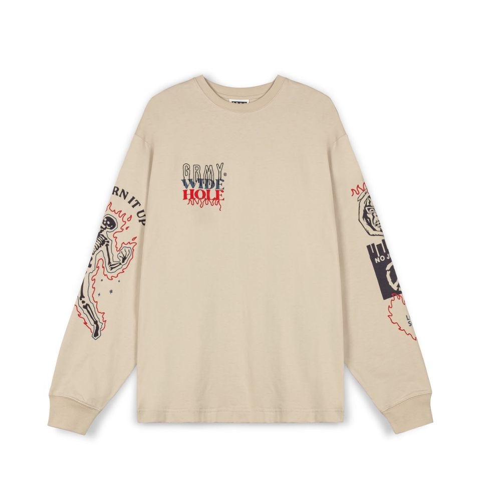 GRIMEY BACK AT YOU LONG SLEEVE TEE - CREAM | FW23