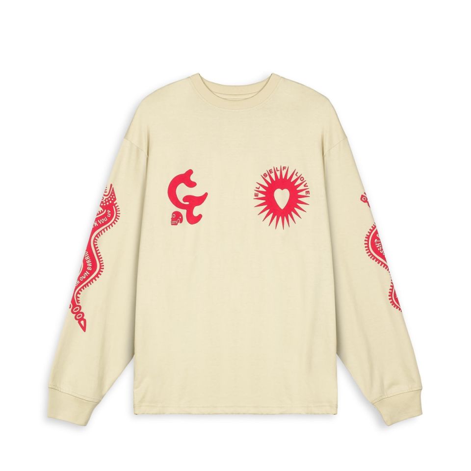 GRIMEY CAUSING PANIC LONG SLEEVE TEE - CREAM | SS24