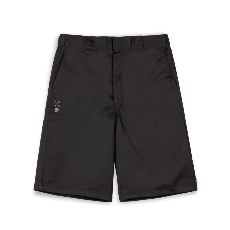 GRIMEY CAUSING PANIC LOOSE WORK SHORTS - BLACK | SS24