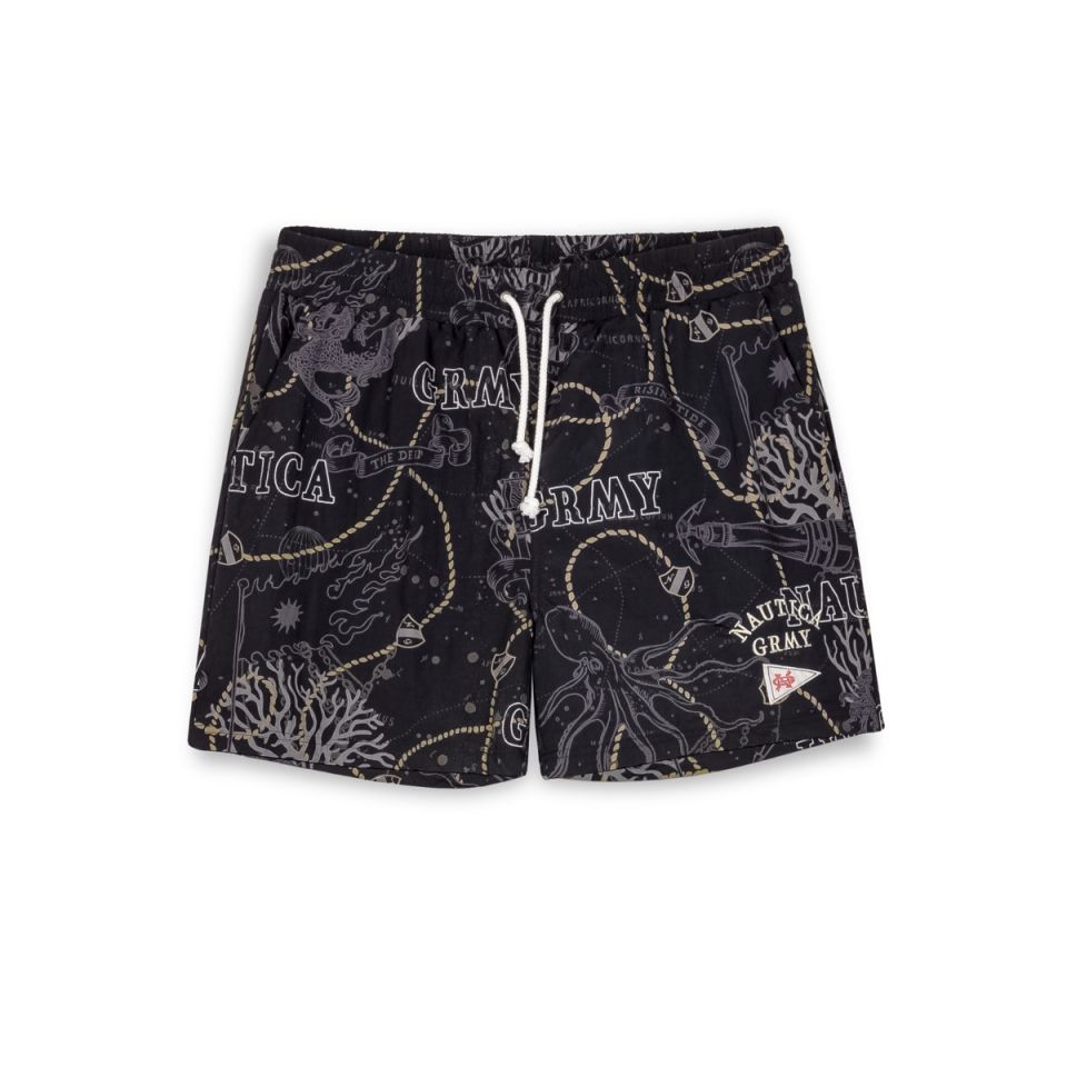 PANTALÓN CORTO GRIMEY MIGHTY HARMONIST NAUTICA X GRMY - BLACK | SS24