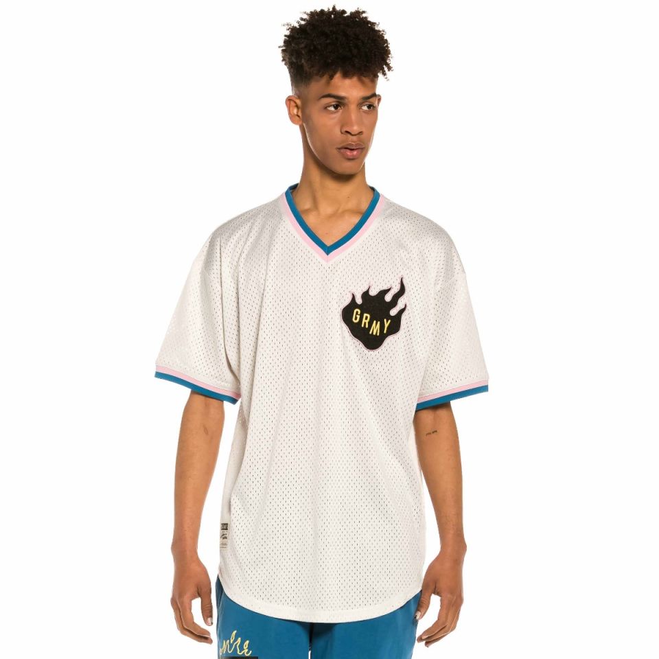 Camiseta de Mesh Grimey Trespass - White| Summer 22