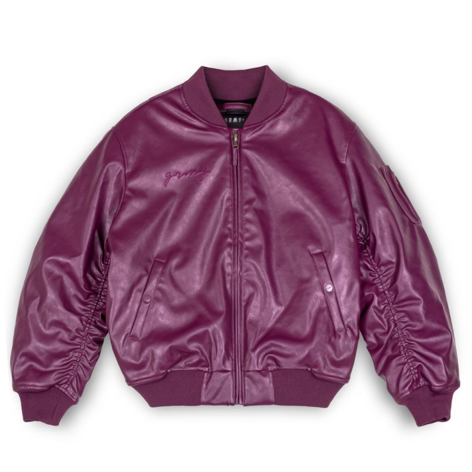 Chaqueta Bomber Grimey "IAM" PU Leather - Wine | Fall 22