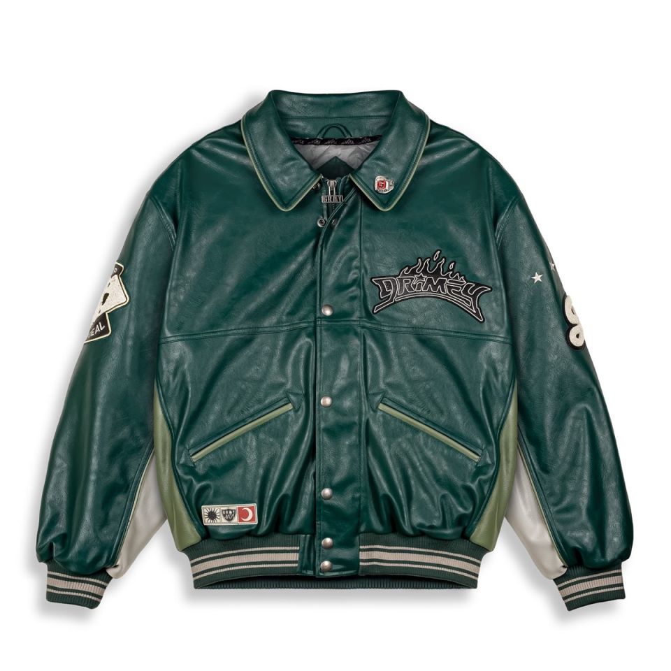 Chaqueta Grimey Deeper Pu Leather Green