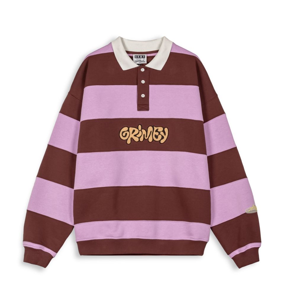 SUDADERA GRIMEY BLOODSUCKER STRIPES POLO - BROWN | SS24