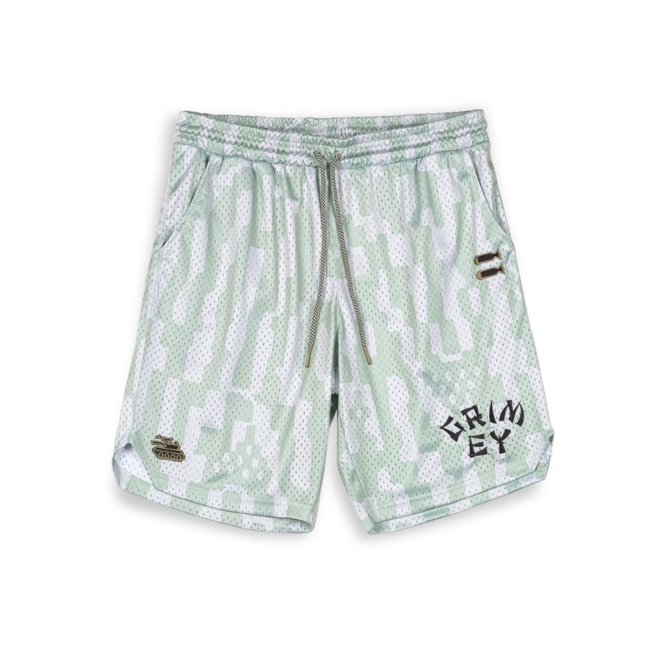 GRIMEY LUCKY DRAGON MESH BASKET SHORTS - WHITE | SS24