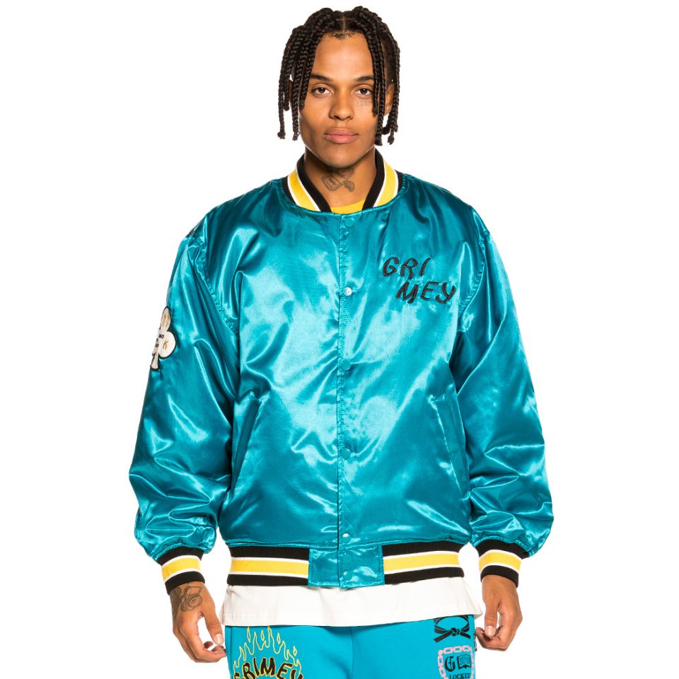 Grimey "Destroy All Fear" Reversible Satin Jacket - Blue | Fall 21