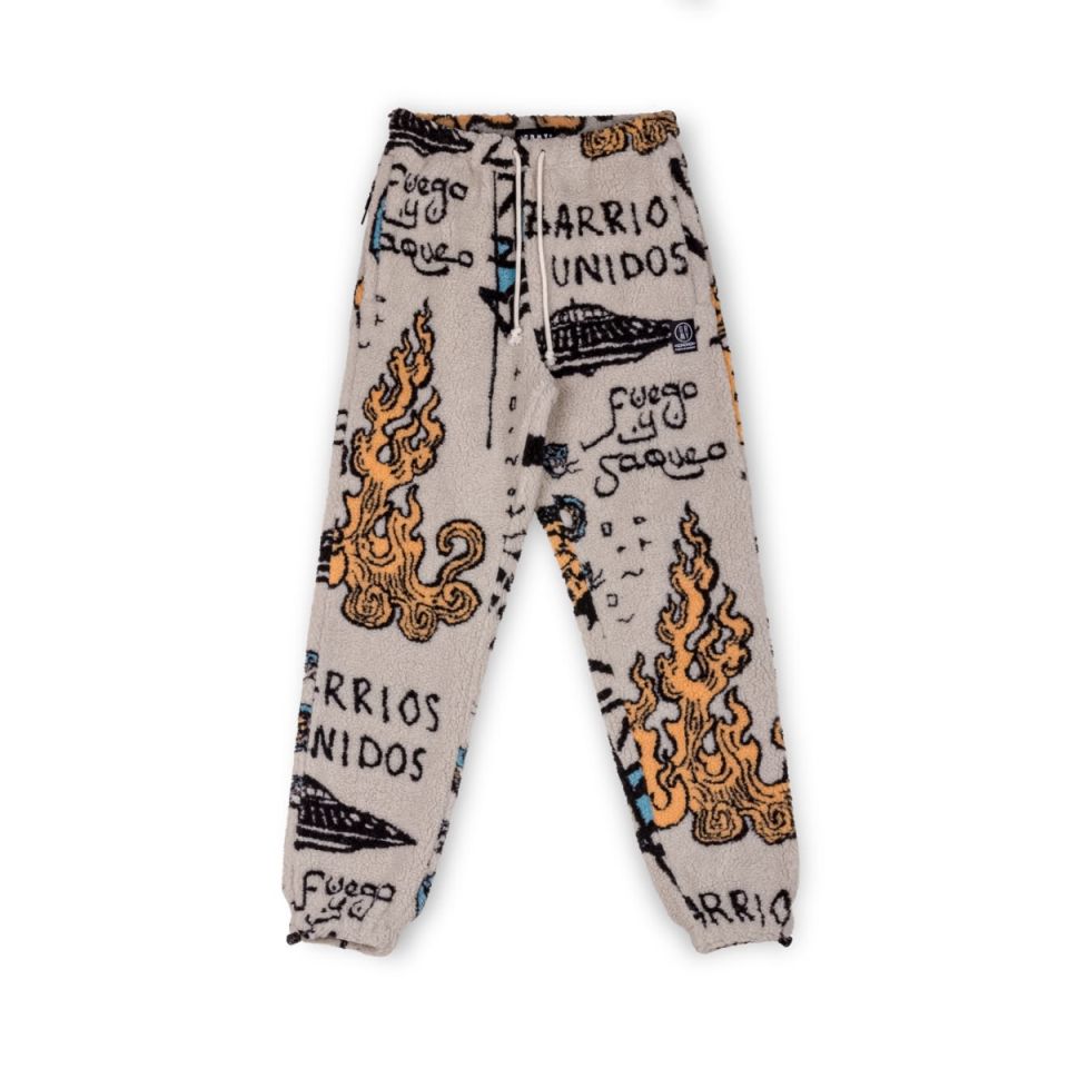 Grimey "LOST BOYS" All Over Sweatpants - Cream | Winter 22