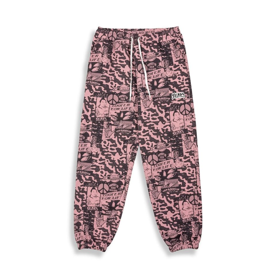 Pantalón chandal Grimey Peace Within All Over Print Lilac