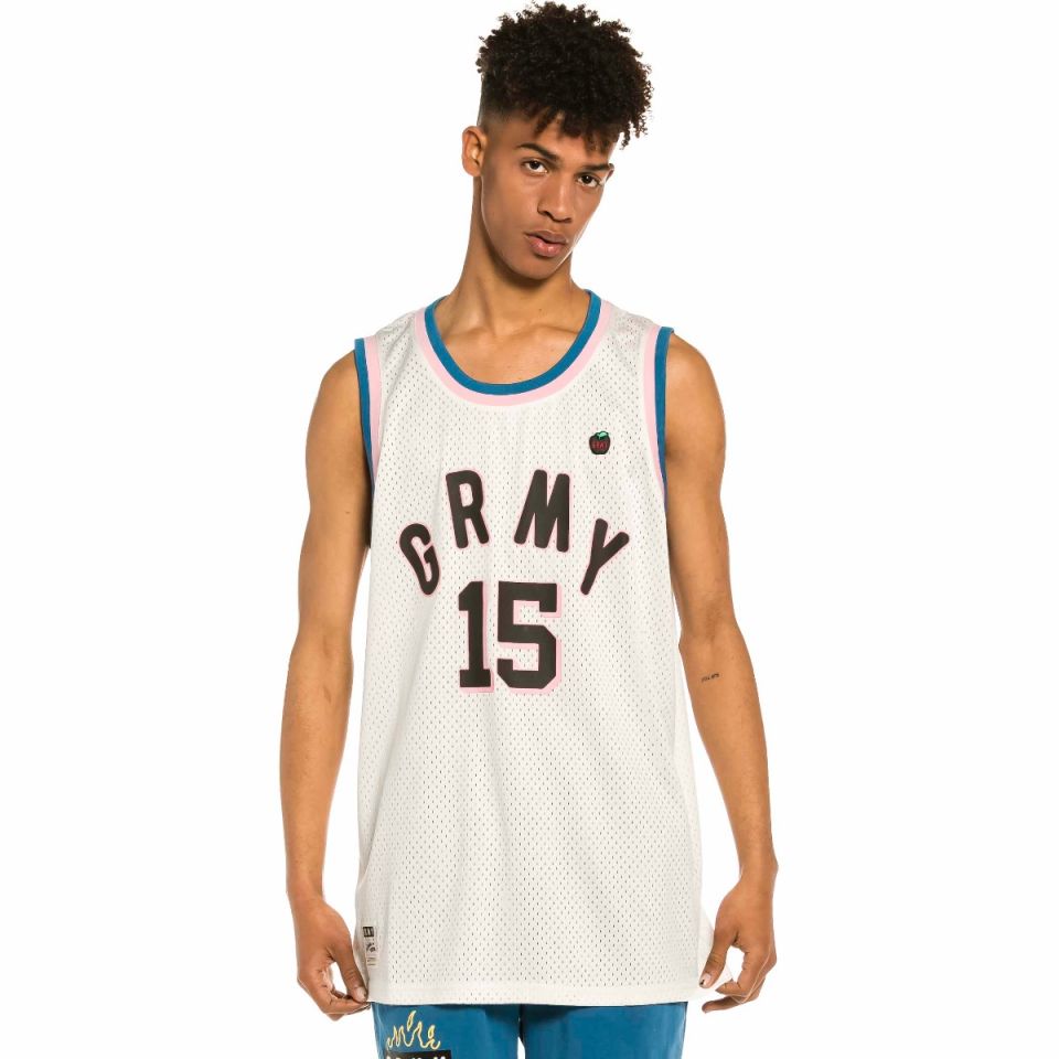 Camiseta de Tirantes Mesh Grimey Trespass - White | Summer 22