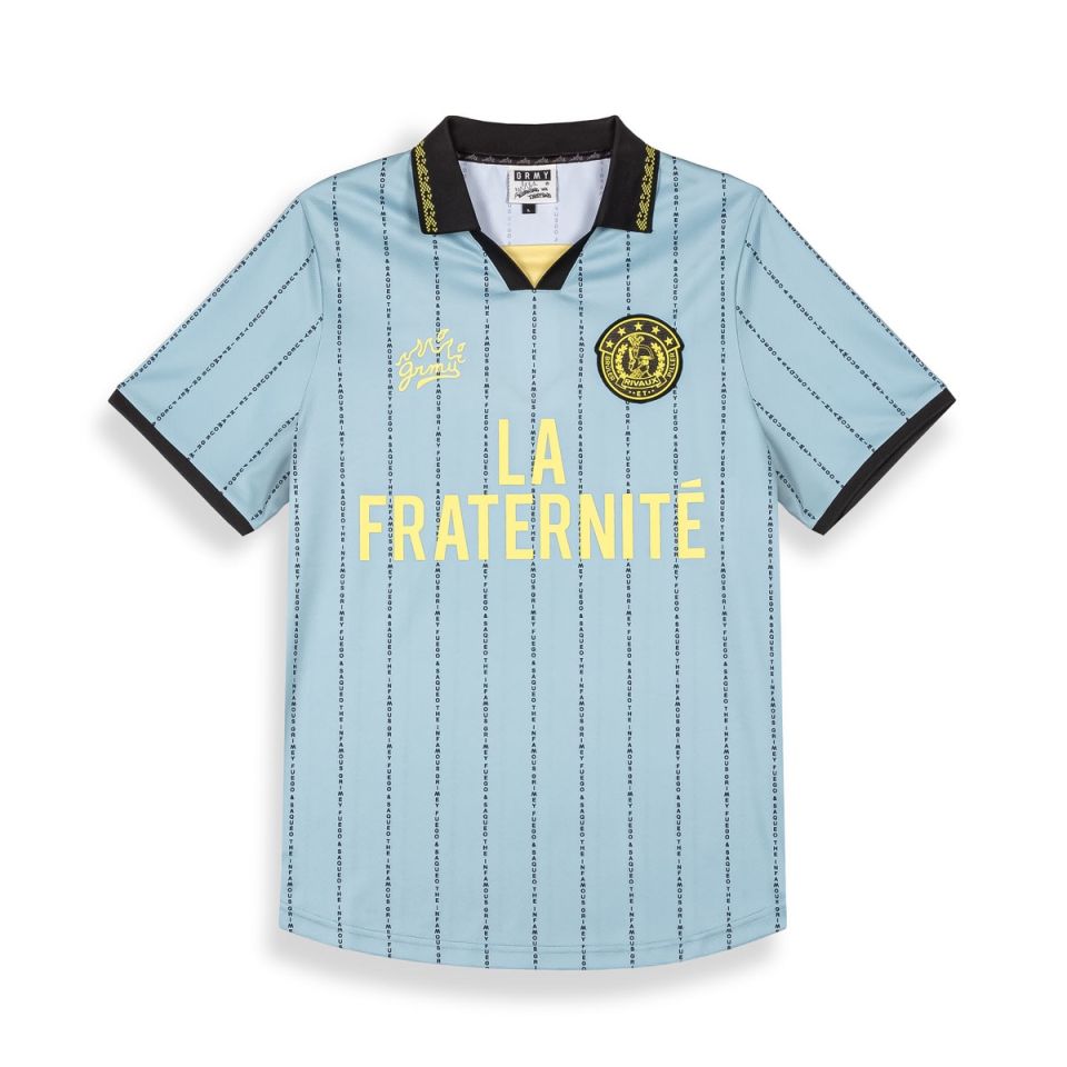 Camiseta de Fútbol Grimey La Fraternite Bruler Piller Blue