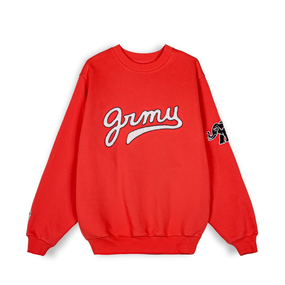 GRIMEY THE CLOUT GRMY VINTAGE CREWNECK - RED | Spring 23