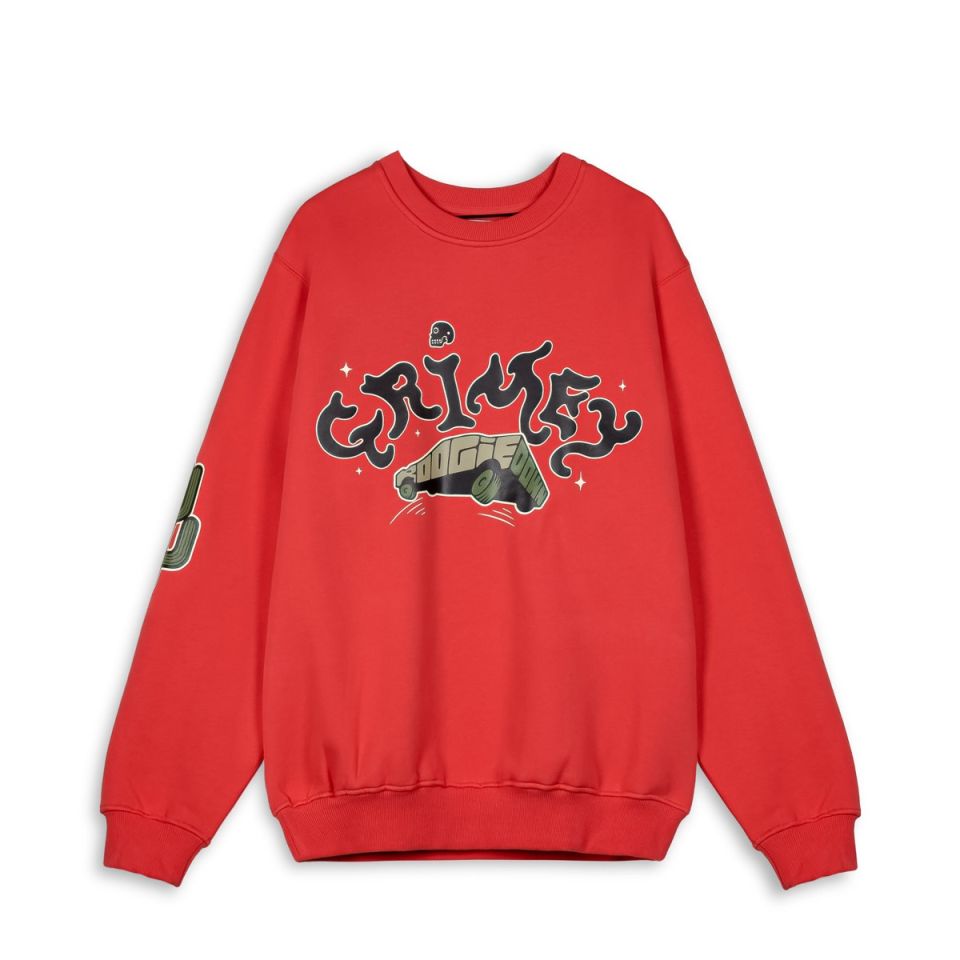 GRIMEY CAUSING PANIC THE CHARLESTON BLVD VINTAGE CREWNECK RED | SS24