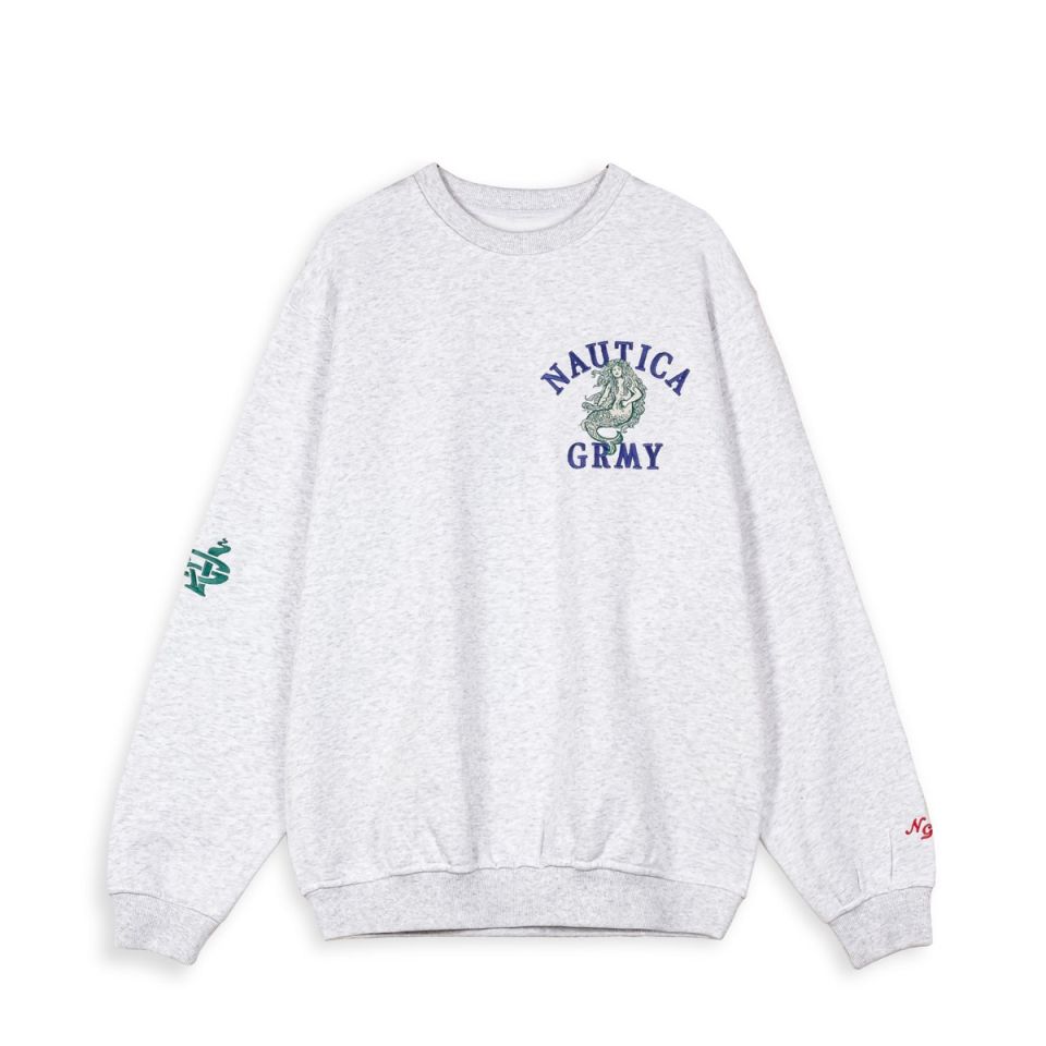 GRIMEY MIGHTY HARMONIST NAUTICA X GRMY VINTAGE CREWNECK - SPORT GREY | SS24