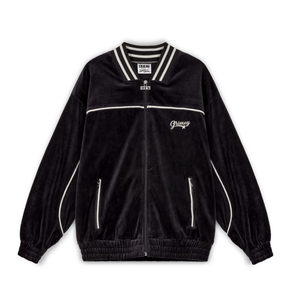 GRIMEY MADRID VELVET TRACK JACKET - BLACK | FW23