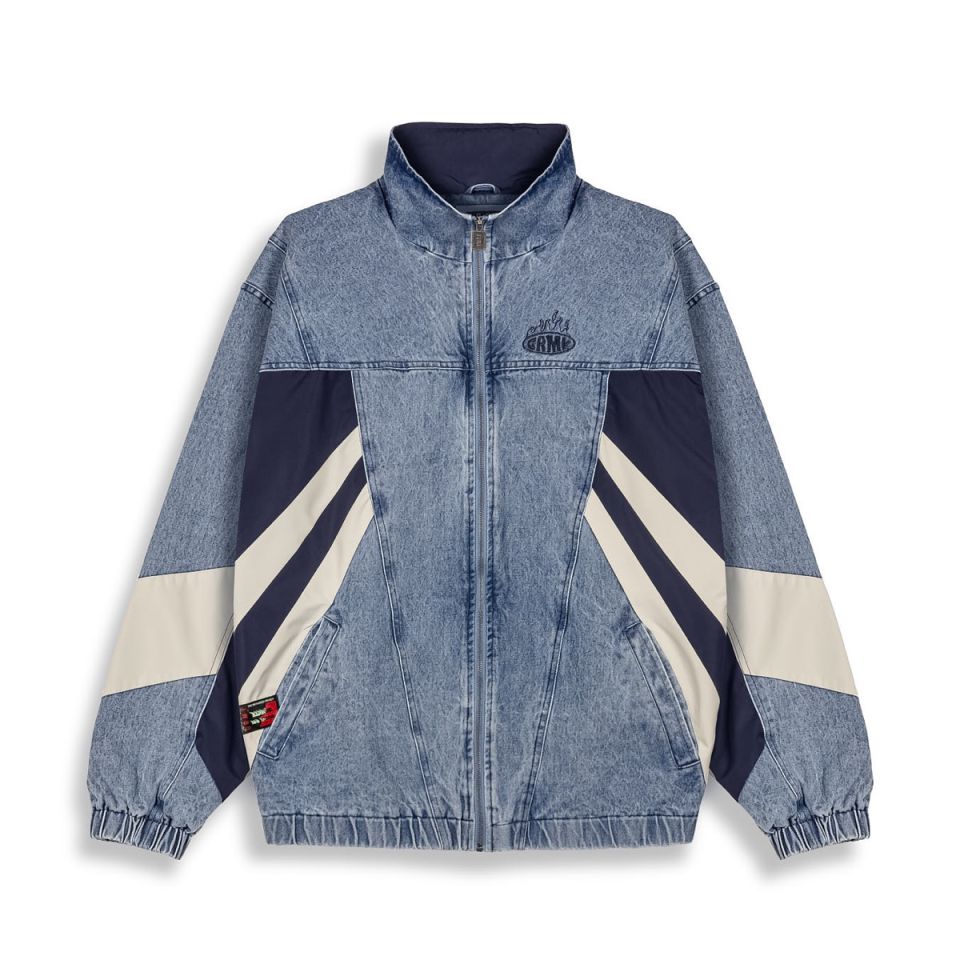 Grimey Scratching Memories Denim Track Jacket Washed Blue