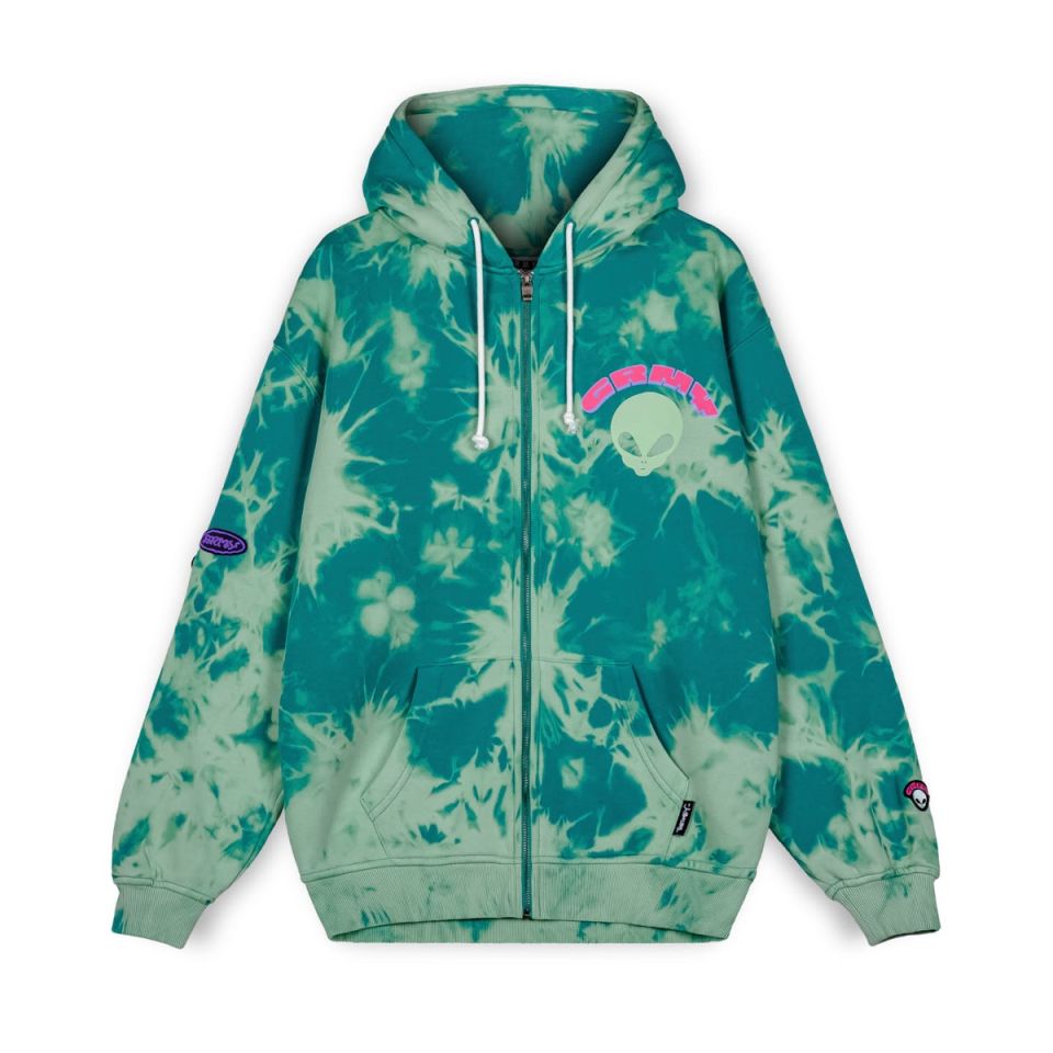 SUDADERA UNISEX CAPUCHA GRIMEY UFOLLOW - BLEACHED BLUE | Spring 23