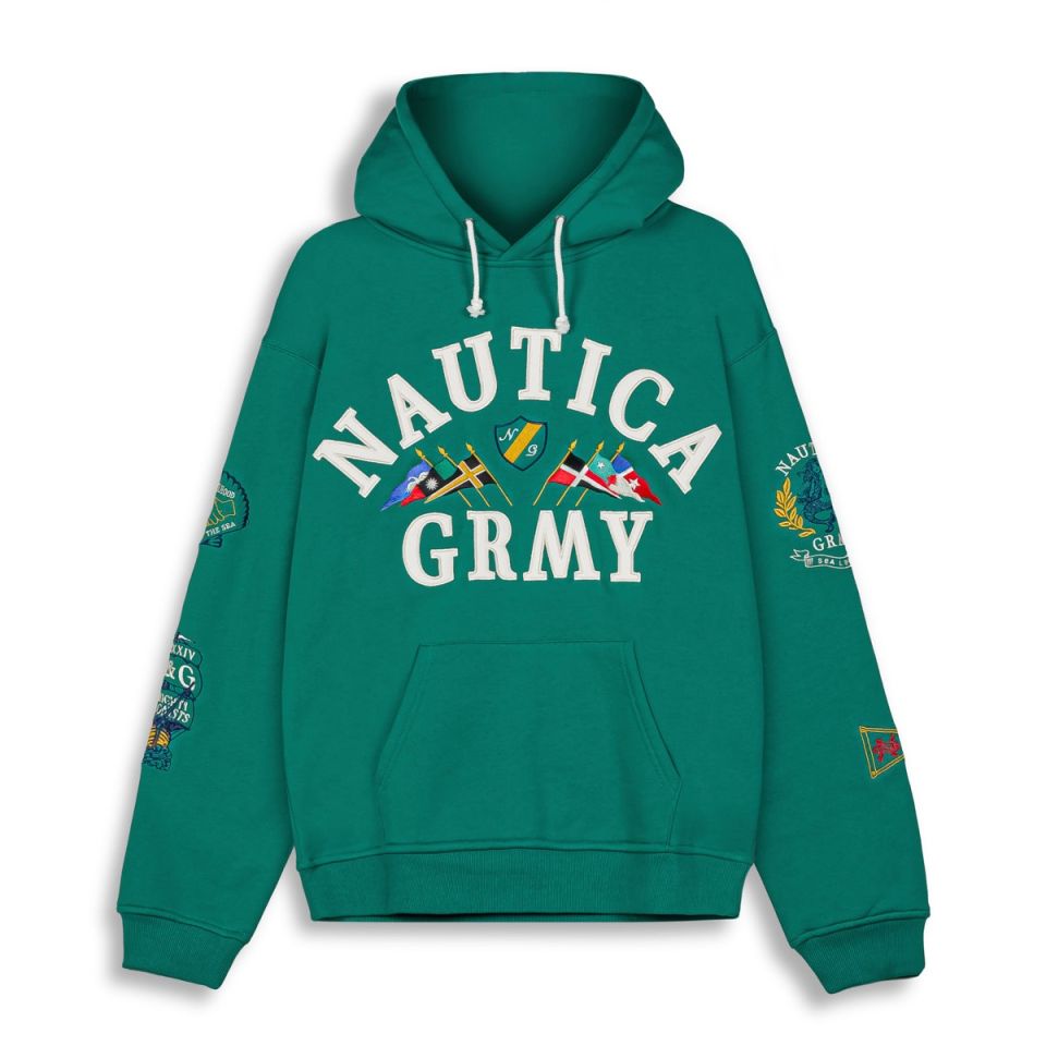 GRIMEY MIGHTY HARMONIST NAUTICA X GRMY VINTAGE HOODIE - GREEN | SS24