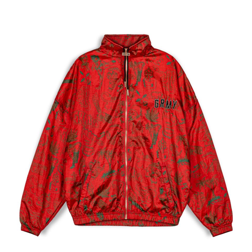 TRACK JACKET GRIMEY THE TOUGHEST SATIN RED | Spring 23